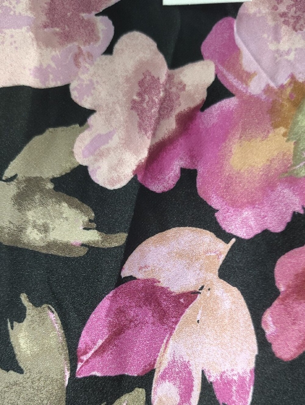Gilli Black Whimsical Cottagecore Midi Skirt with Pink Floral Print - Picture 4 of 6